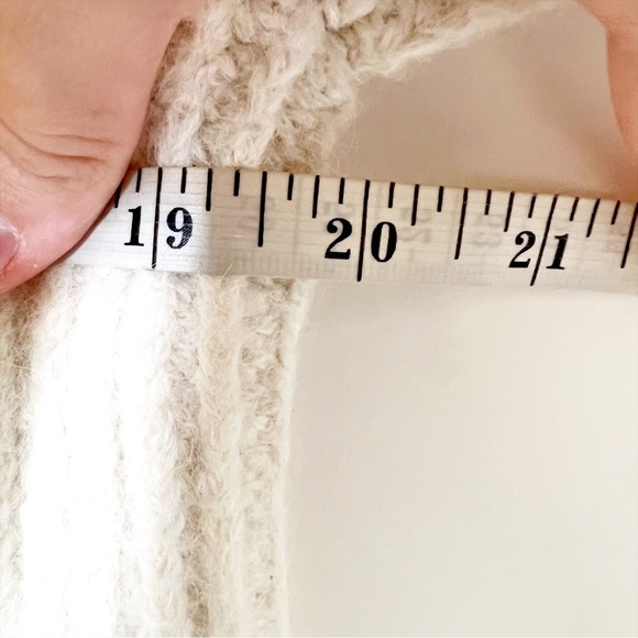 Laude The Label Cream Cardigan Alpaca Cotton Cropped Ribbed Balloon Sleeve Small - Picture 10 of 12